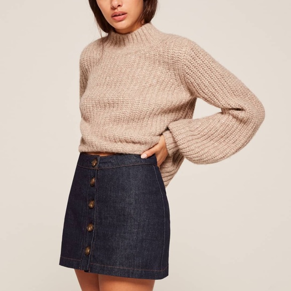 Reformation Jean Volta button candace mini Skirt - Picture 6 of 7